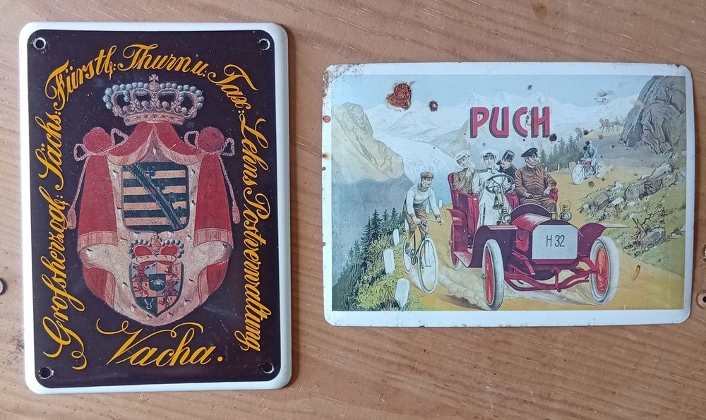 2 Chapas metálicas antigas