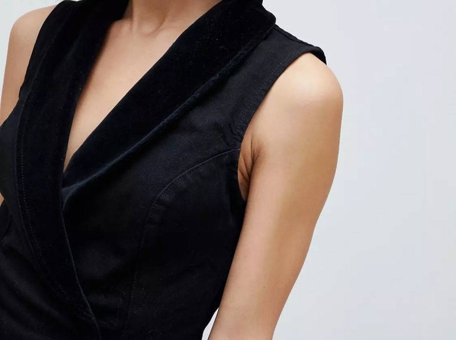 Kombinezon jeans River Island smokingowy