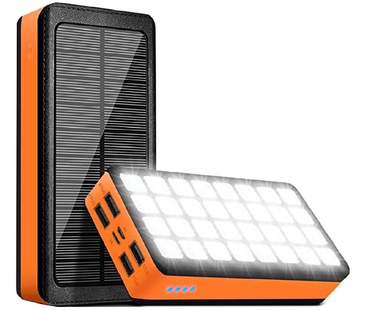 Потужний Power Bank Solar 30000 mAh + фонарик с солнечной панелью PS-9
