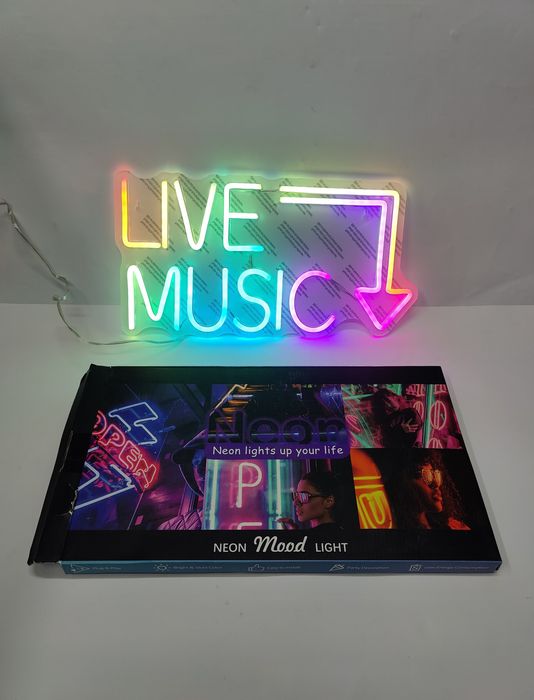 Неонова вивіска Live Music