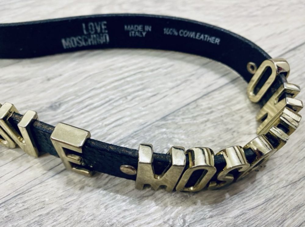 Кожаный пояс ремень love moschino hermes