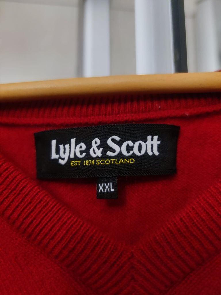 sweter sweterek czerwony XXL red Lyle&Scott classic sport retro drip p