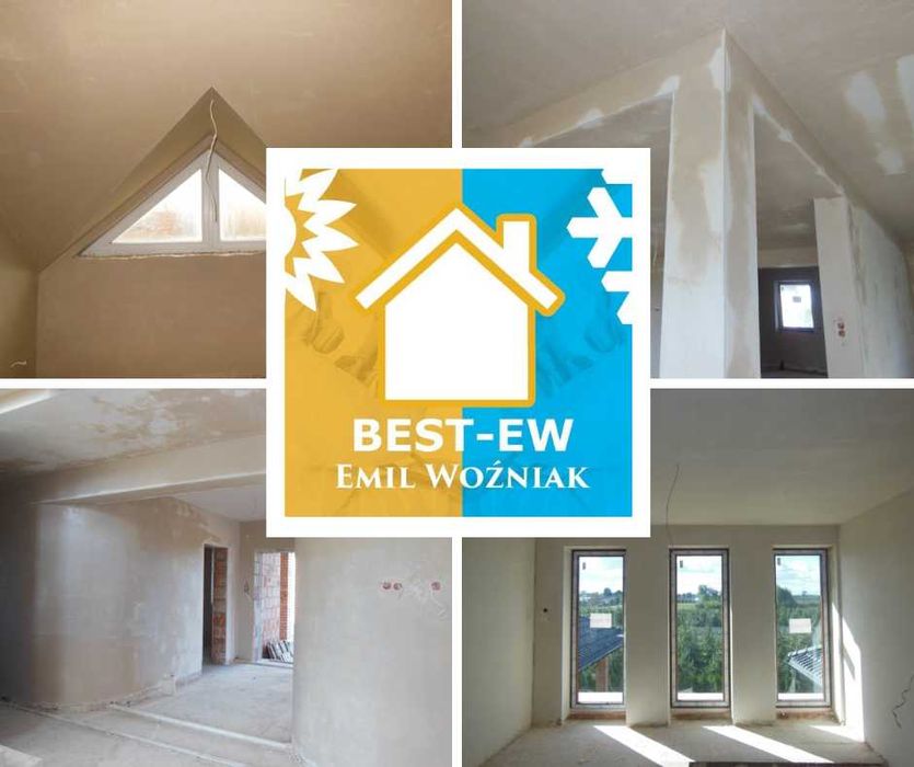 Tynki maszynowe: gipsowe,diamant,hybrydowe,cementowe,osuszanie tynków