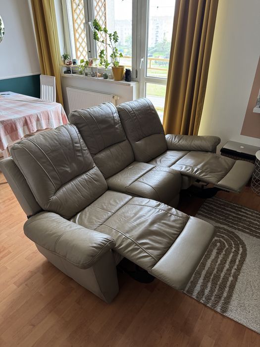 Sofa z funkcją relaks 3-osobowa kanapa beżowa relax