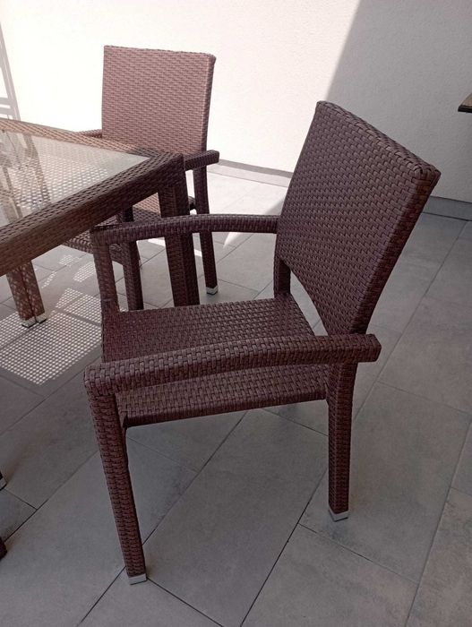 Meble ogrodowe rattan stół+4 krzesła.