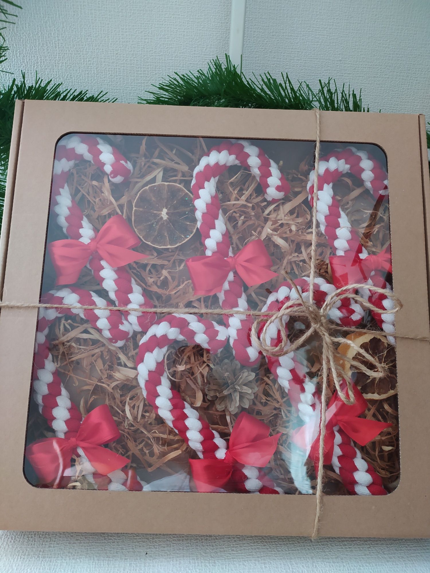 Laski lizaki "cukrowe" makrama dekoracje bożonarodzeniowe upominki