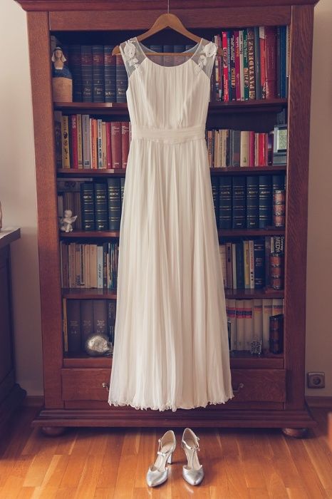 Suknia ślubna ANNA KARA Grace rozmiar 32 34 jedwabna grecka boho