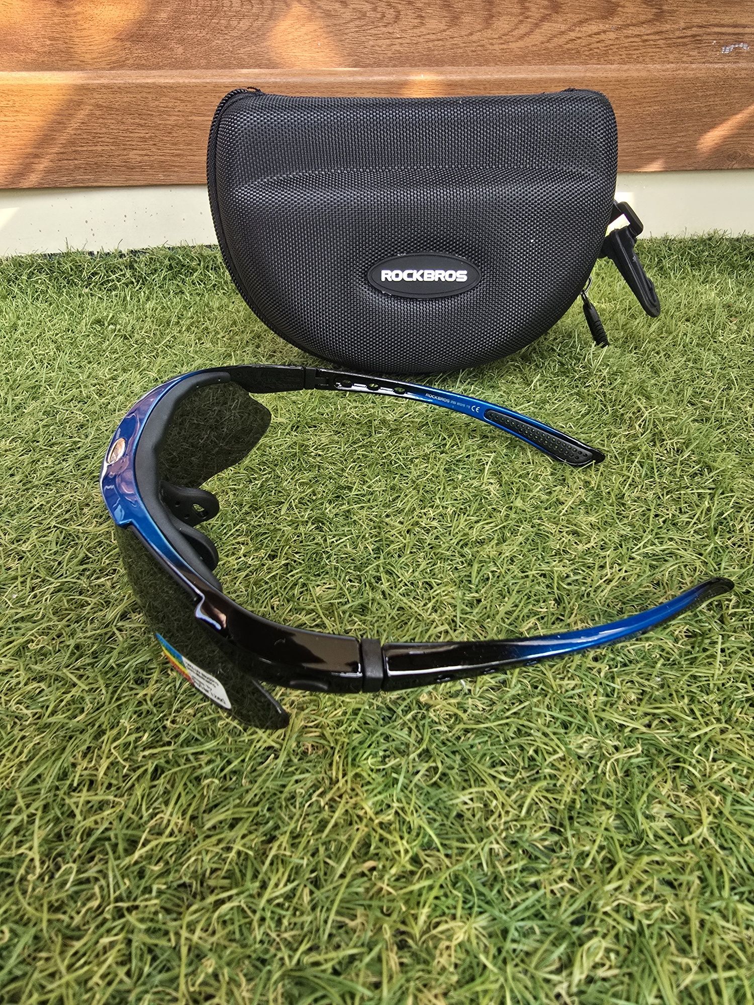 Okulary Rockbros fotochromowe polaryzacja + 5 soczewek rowerowe blue
