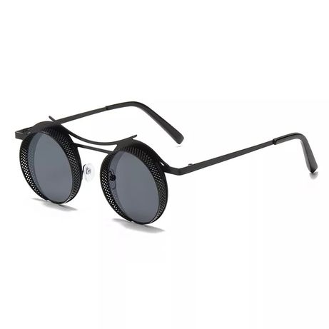 Очки стимпанк модные  черные круглые унисекс  окуляри