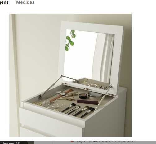 Vendo Cómoda c/6 gavetas, branco/vidro espelhado IKEA