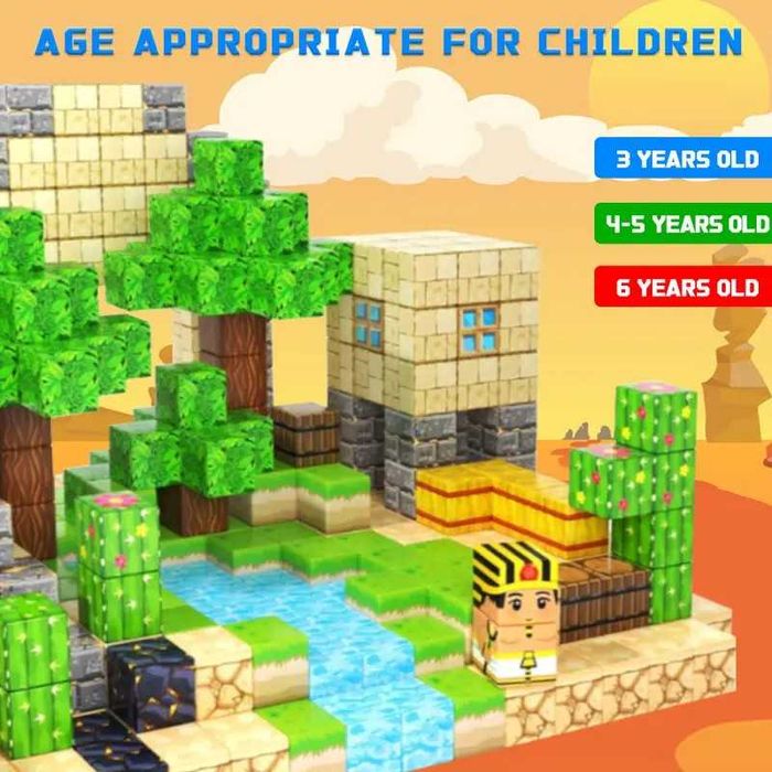 Магнітний конструктор Майнкрафт 100 деталей Minecraft магнітні кубики