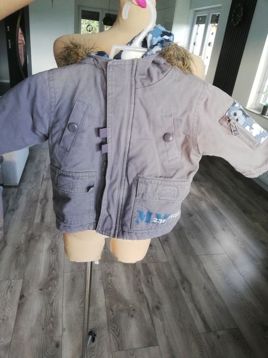 6-9 miesięcy szara kurtka dla chłopca jesień zima