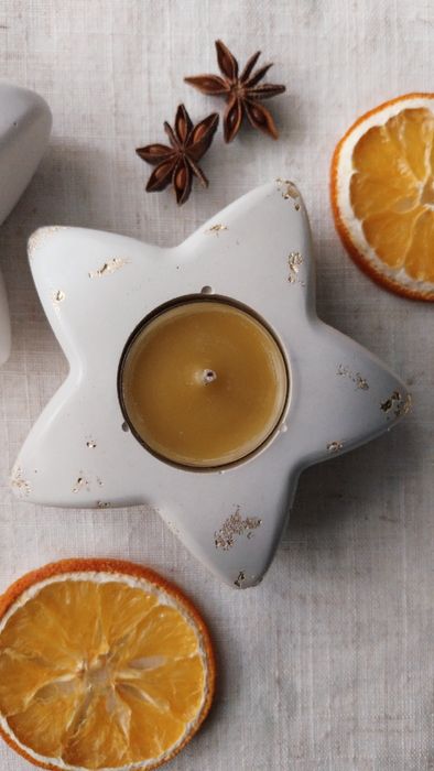 Świecznik gwiazda z gipsu polimerowego