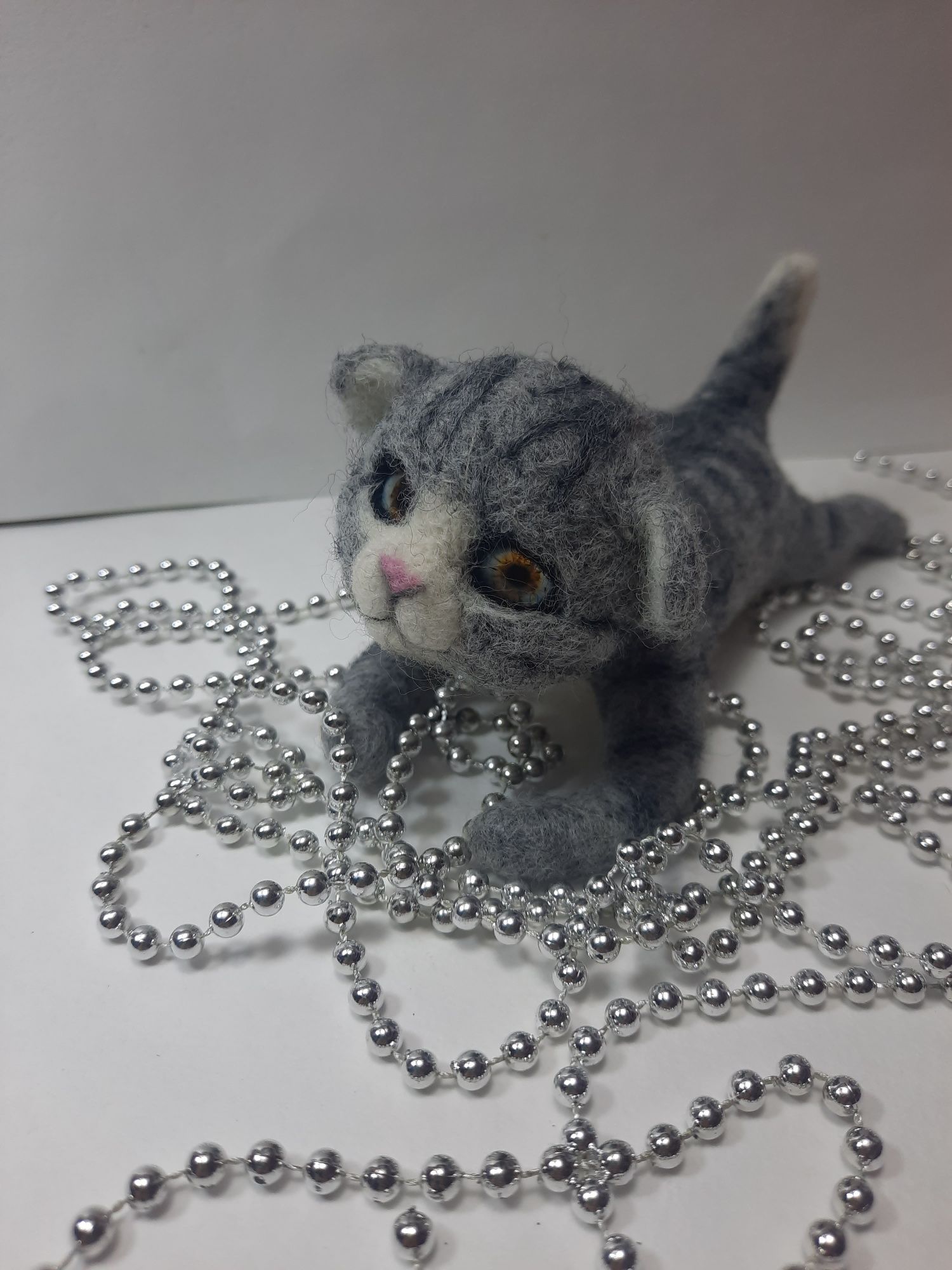 Валяная игрушка котик, валяна іграшка кошеня