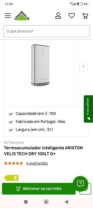Termoacumulador Ariston NOVO 100L wifi ( Ler anúncio )