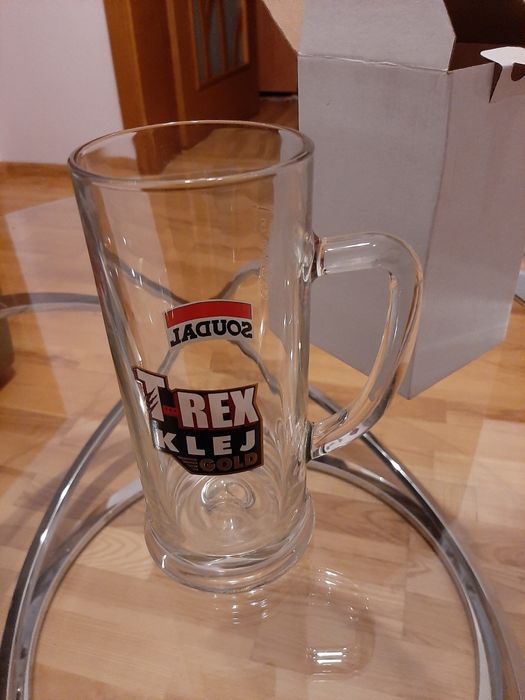 Duży kufel na piwo nowy solidny szklany zapakowany