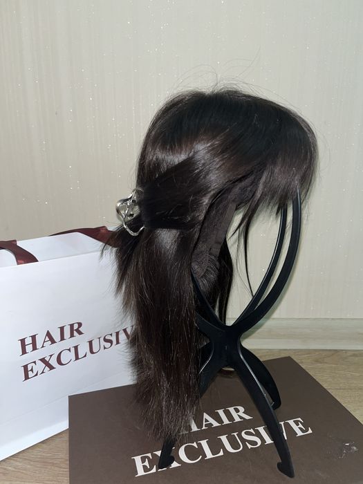 Перука з натурального волосся, колір шоколад