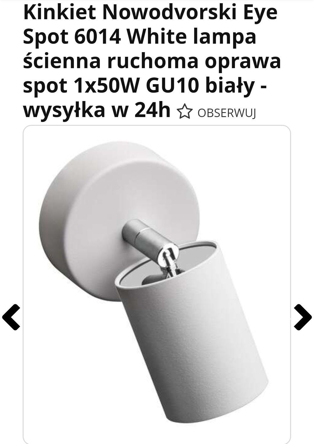 2 x Lampa wisząca kinkiet Nowodvorski Eye Spot 1 punktowa