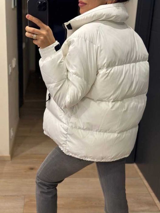 пуховик пуффер білий зимовий Sandro