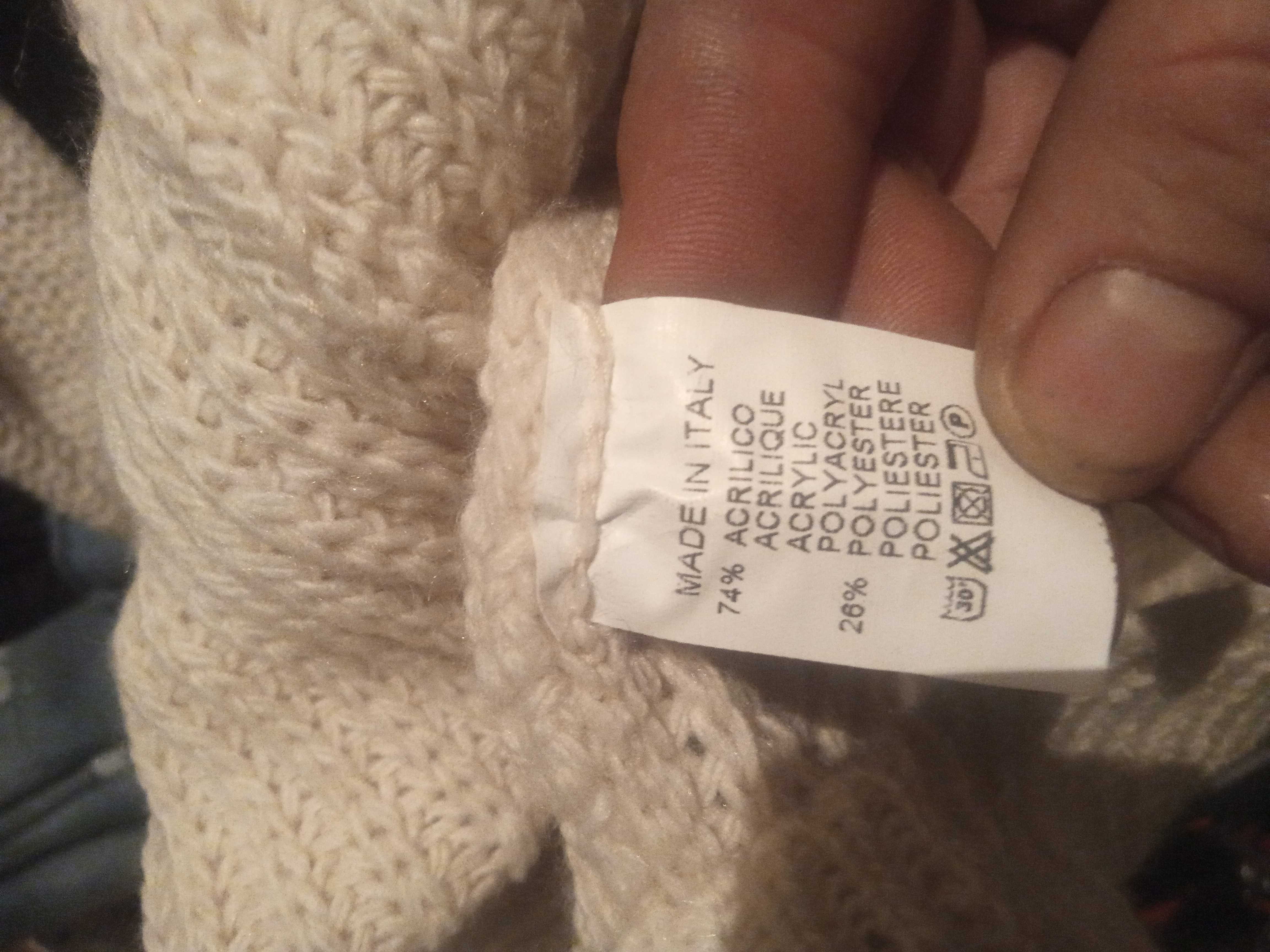 Golf gruby sweter Moda Italia Dłuższy