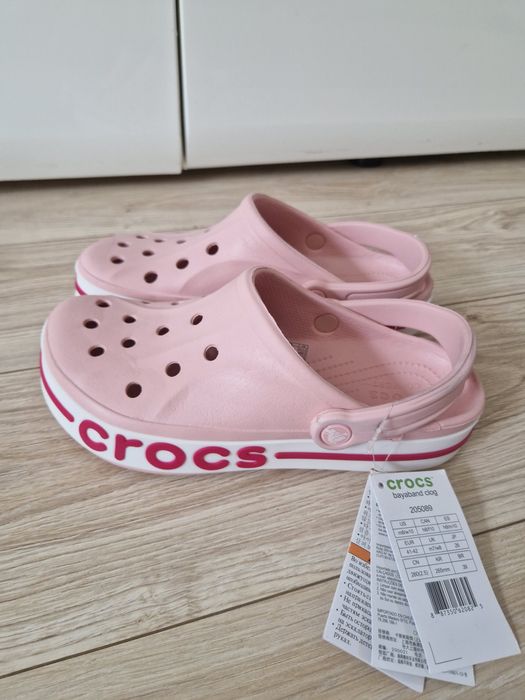 Klapki crocs M8 W10, 41-42 pudrowy róż