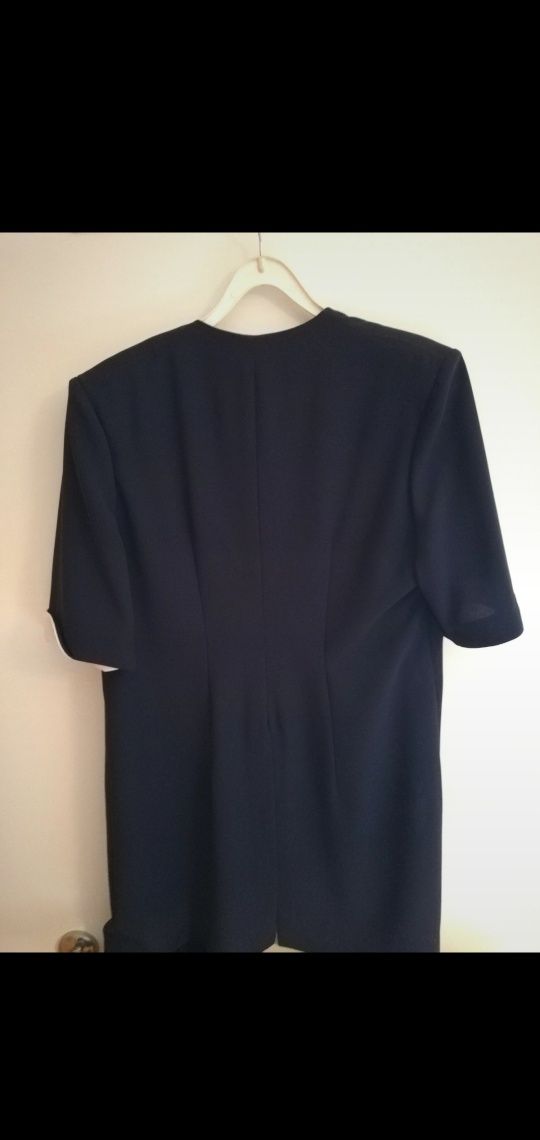 Vestido azul e branco