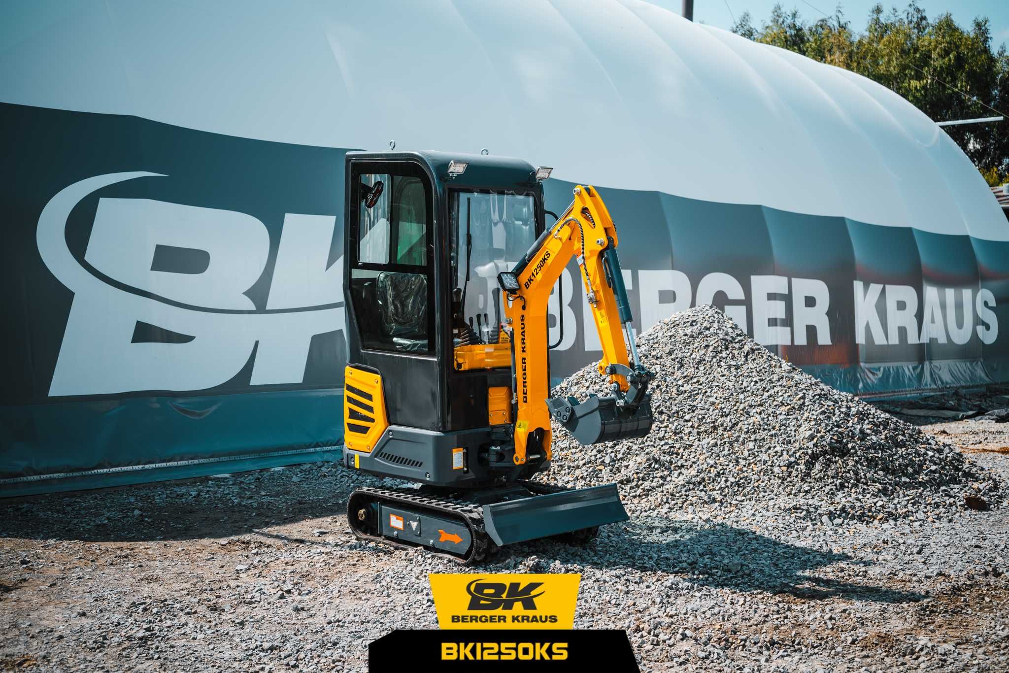 NOWA Mini Koparka Berger Kraus BK1250KSR z duża kabina KUBOTA