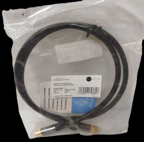 KabelDirekt – 1m HDTV SAT/TV cable (75 ohms, F connector >