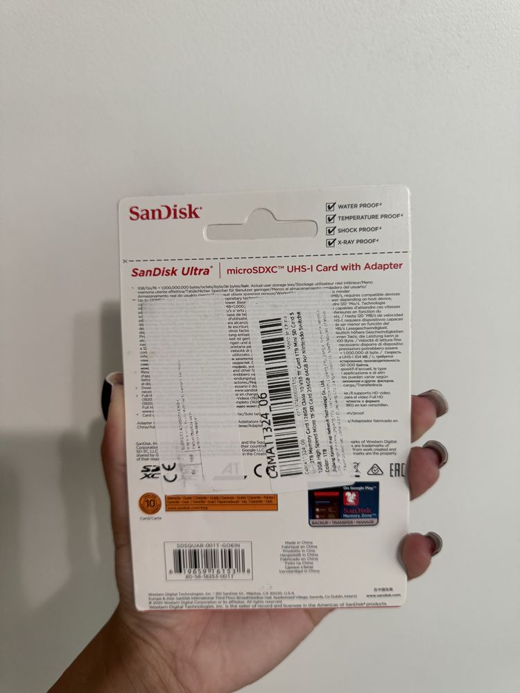 Картка пам’яті SanDisk microSDXC UHS-I Ultra A1 SD adapter 1TB 120mb/s