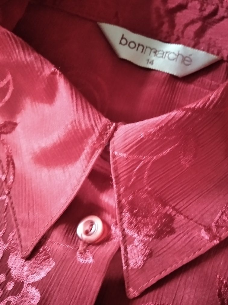 Блуза шелковая красная