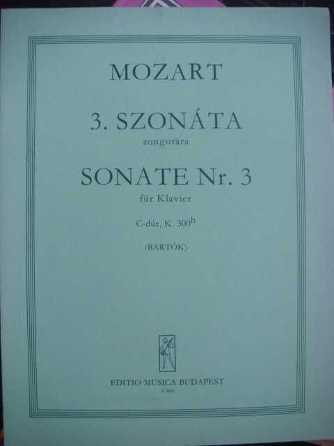 Ноты для фортепиано Моцарт Соната ред Барток Будапешт