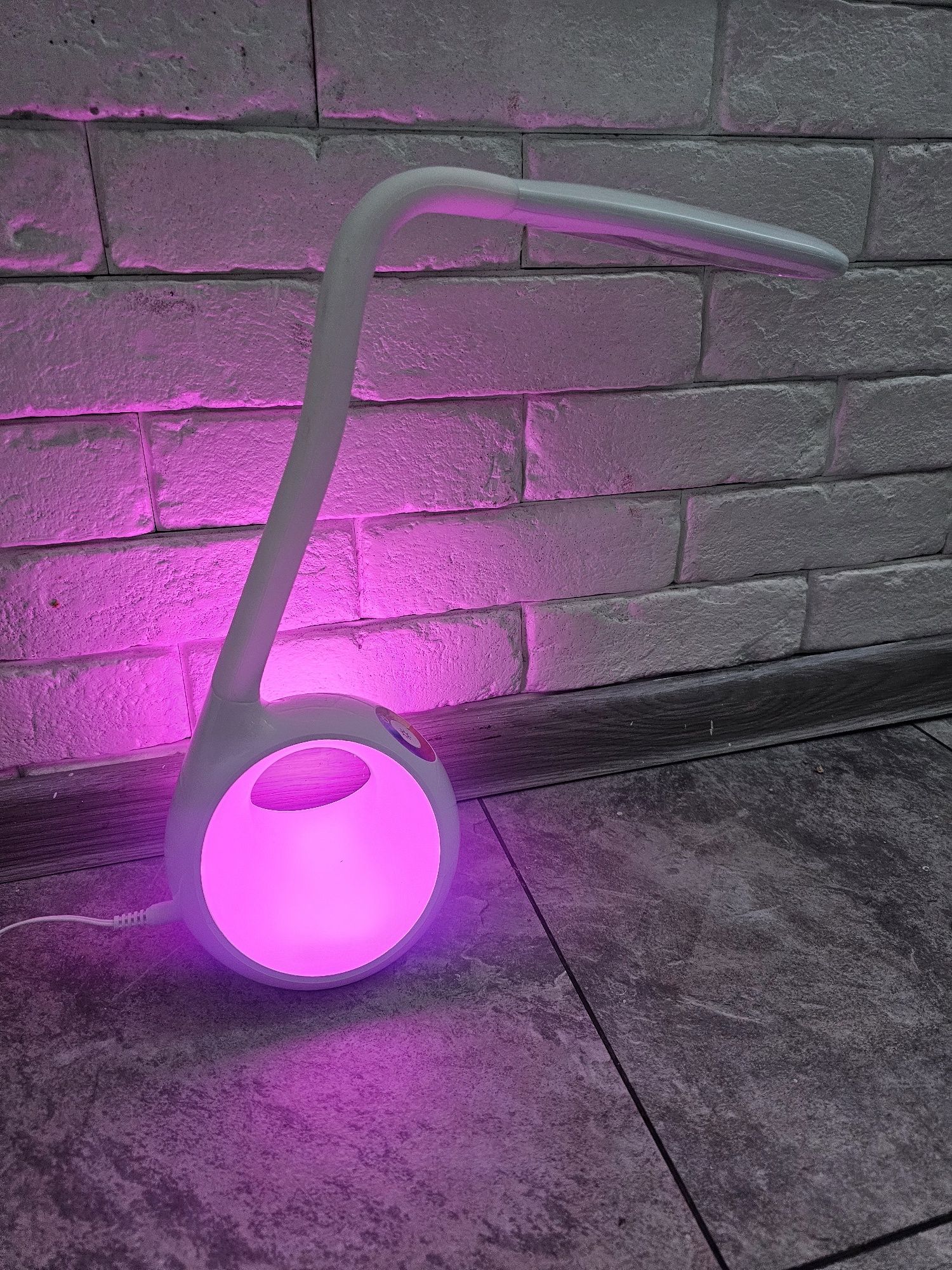 Lampa na biurko kolorowo Biała
