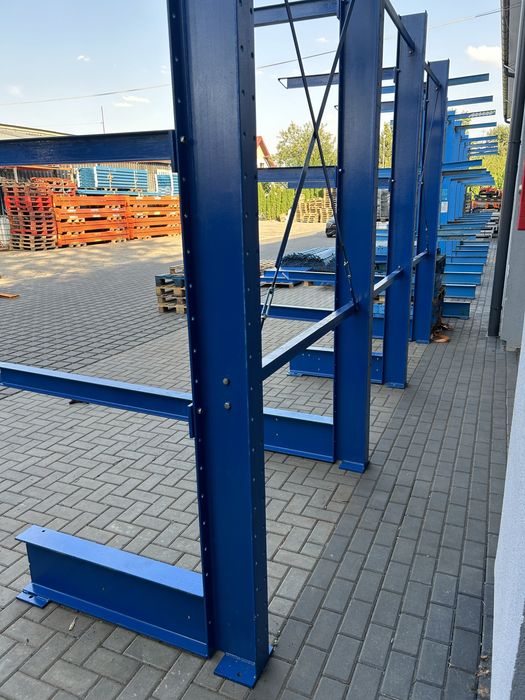 Regały wspornikowe jednostronne na profile rury drewno dłużyce h290cm