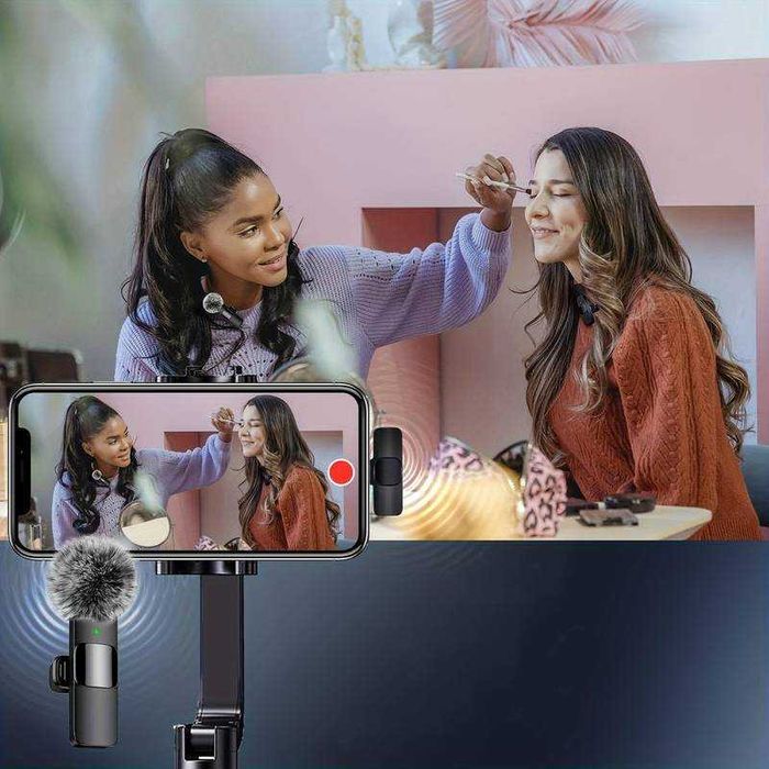 2 x Microfone de lapela sem fio Plug & Play para Telemóveis USB-C