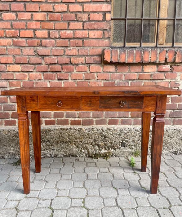 Konsola drewniana biurko stolik przyścienny kolonialny