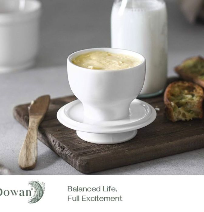 Francuski ceramiczny pojemnik na masło z pokrywką