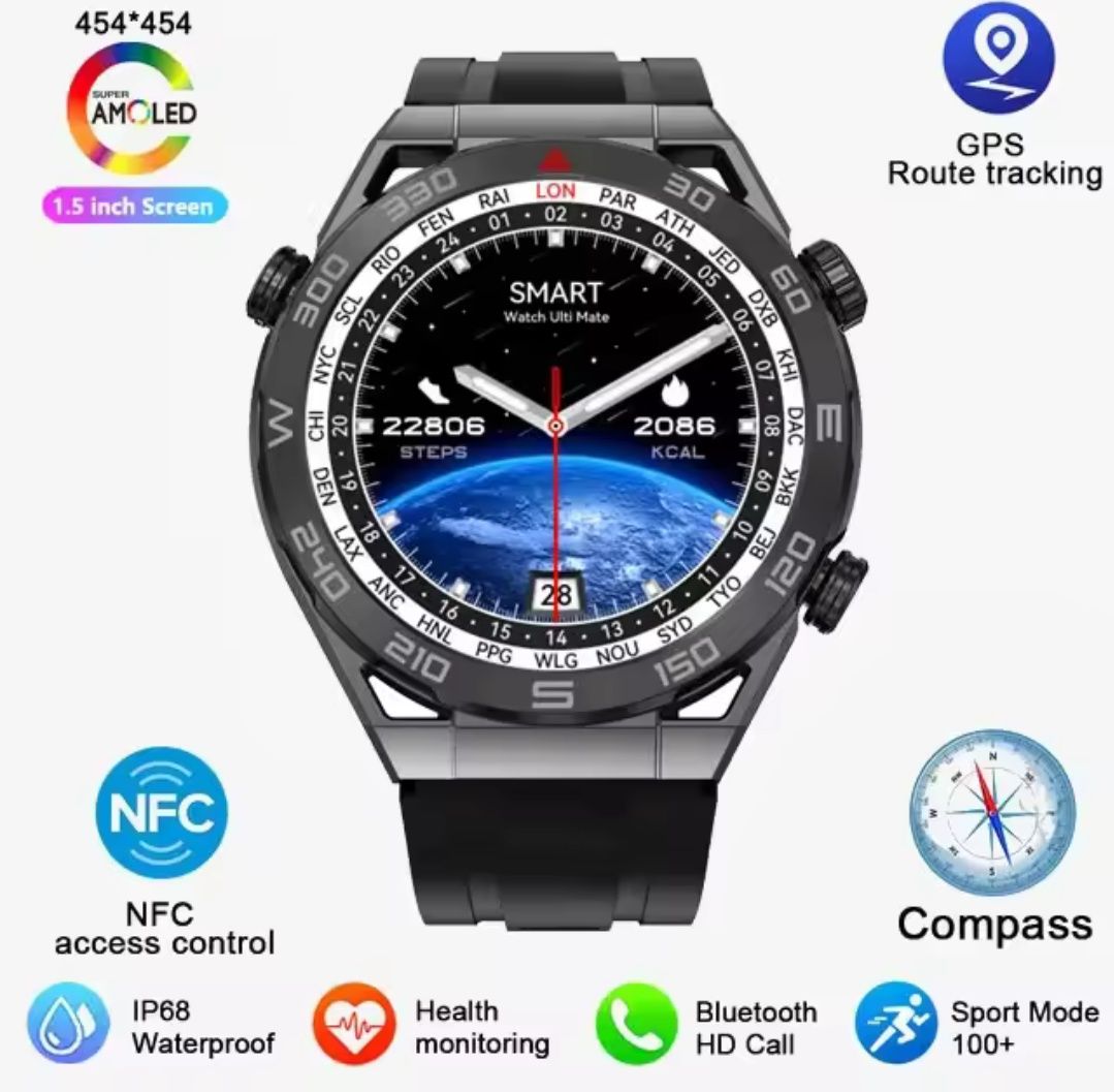 Смарт часы GT6 Ultimate.AMOLED \GPS\COMPAS\IP67.