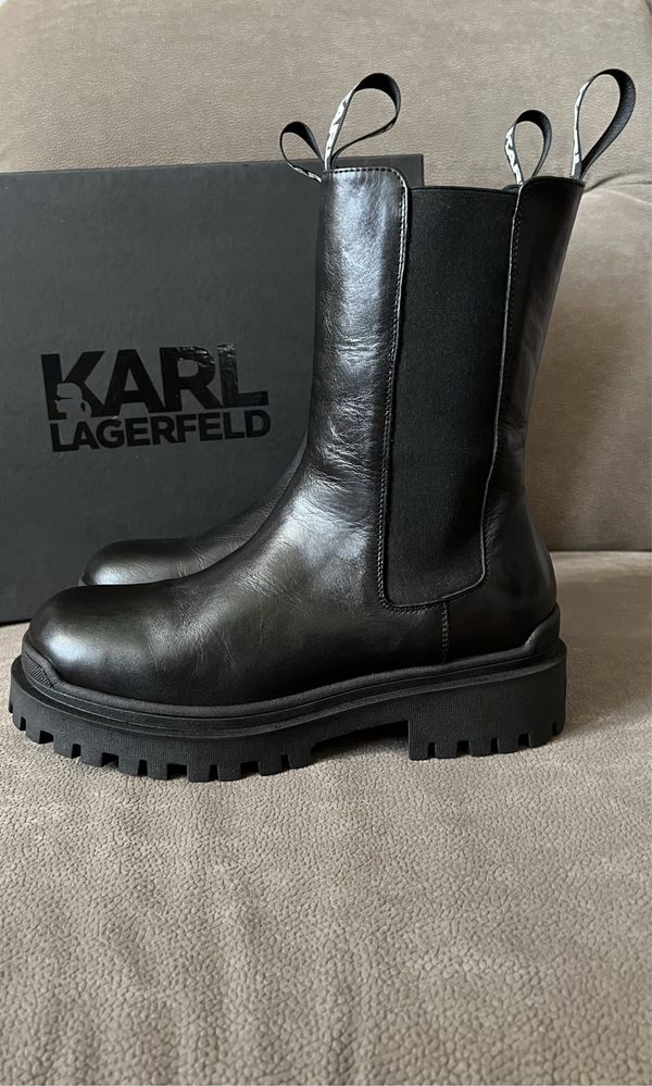 KARL LAGERFELD Biker II Long Gore Boot botki skóra nowe r 40