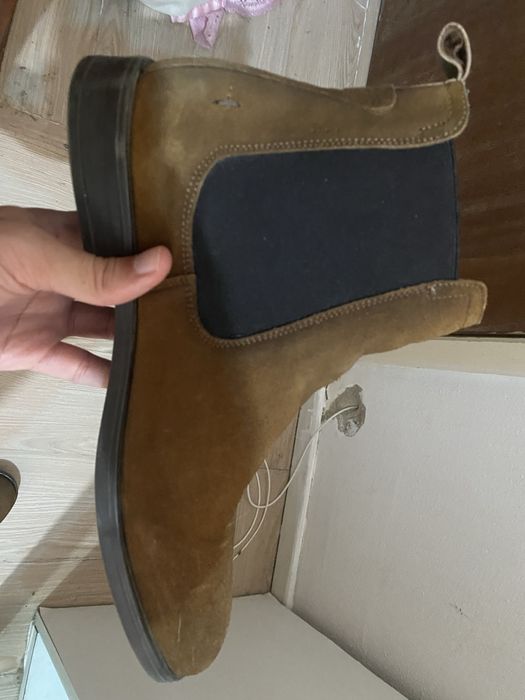 Bota masculina tam 45 camurça camel