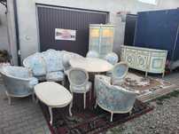 Meble pałacowe LUDWIK XIV komoda witryna sofa fotele stolik krzesła