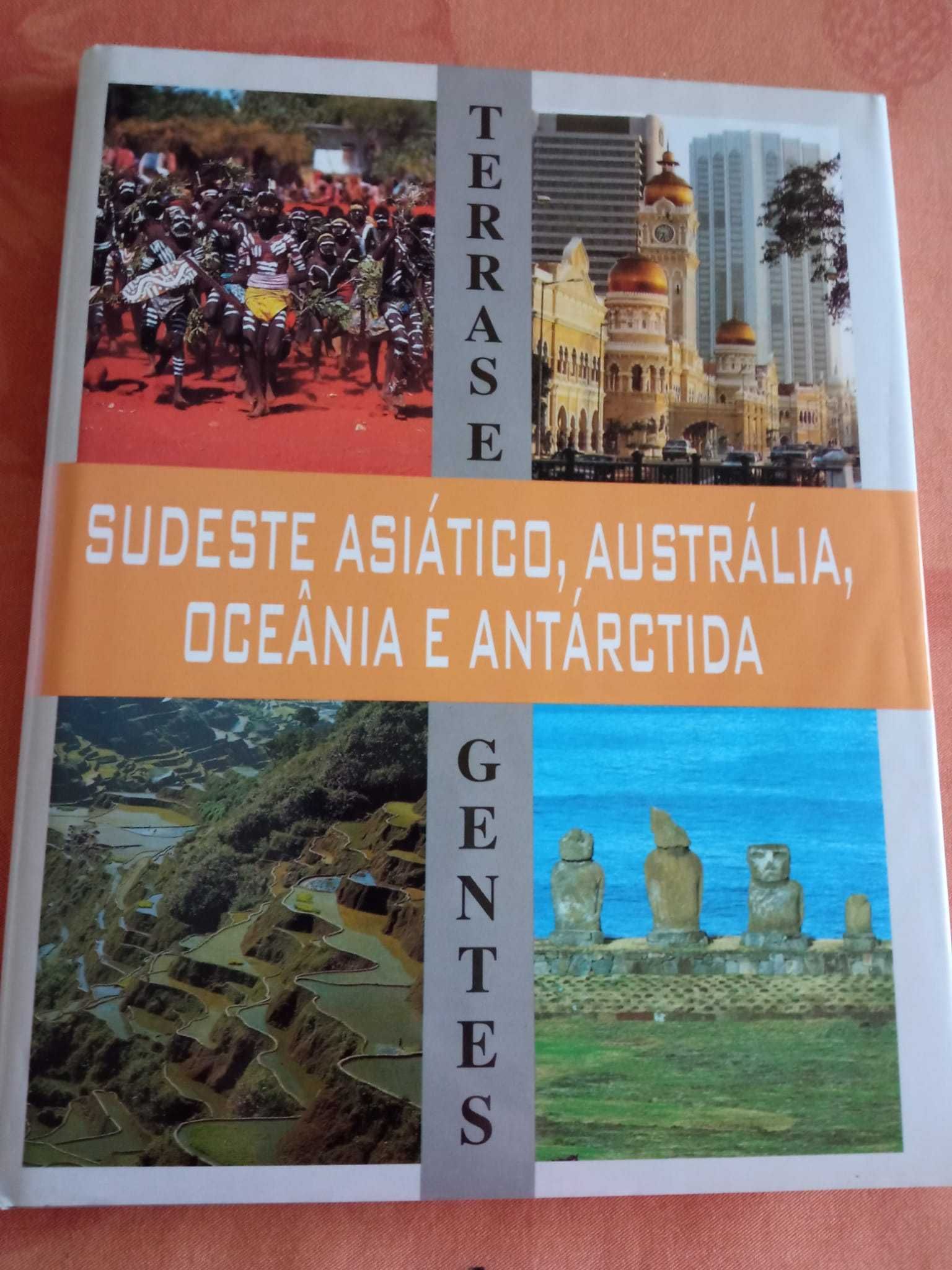 Coleção de livros sobre terras e gentes dos diferentes continentes