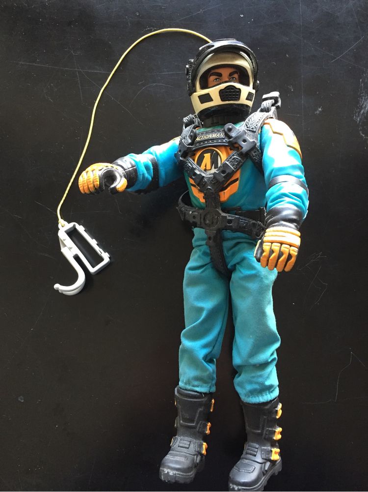 Action Man Polar Motocross Blue Suit com Arnés Bungee Jump Hasbro 1999