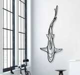 Decoração de parede em metal minimalista – Tubarão pendente
