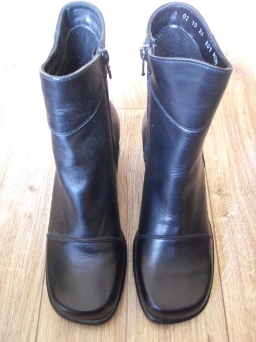 Buty zimowe 36/37 23.5 cm trzewiki zimowe wysokie Skóra* czarne Nowe