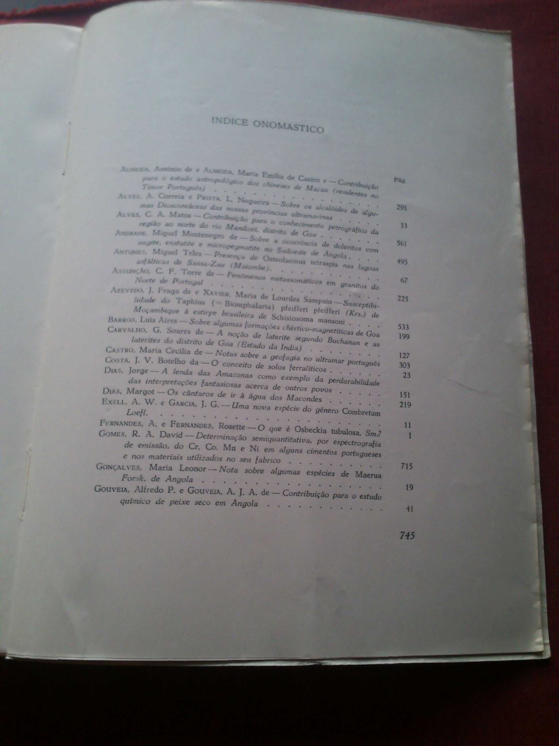 Estudos Científicos Oferecidos ao Prof. J. Carríngton da Costa-1962