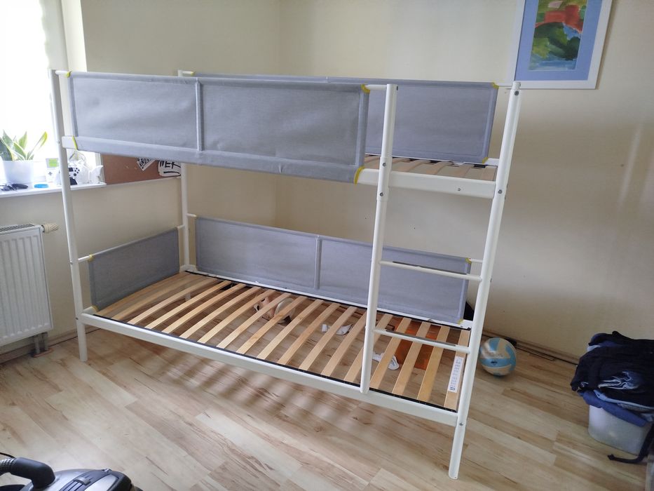 Łózko metalowe pietrowe Ikea svarta