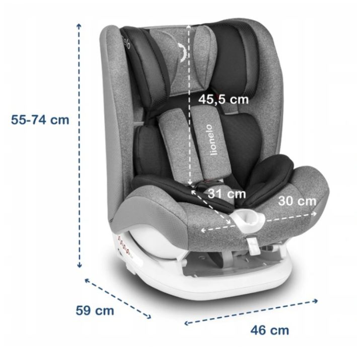 NOWY Fotelik samochodowy Lionelo OLIVER Isofix lub pasy 9-36 kg