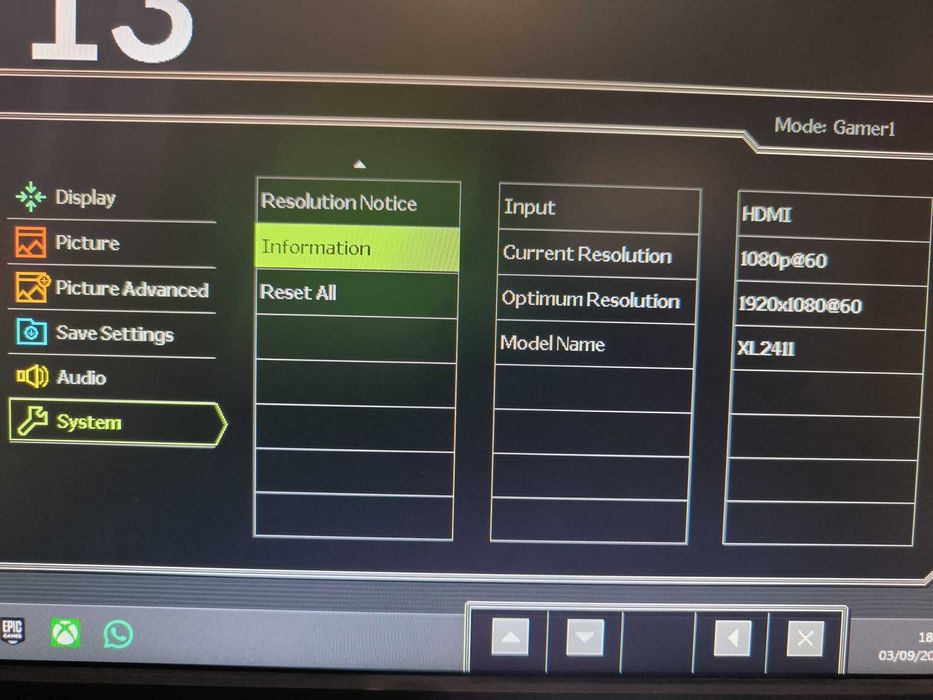 Monitor Gaming BenQ XL2411 – 144Hz / 1ms