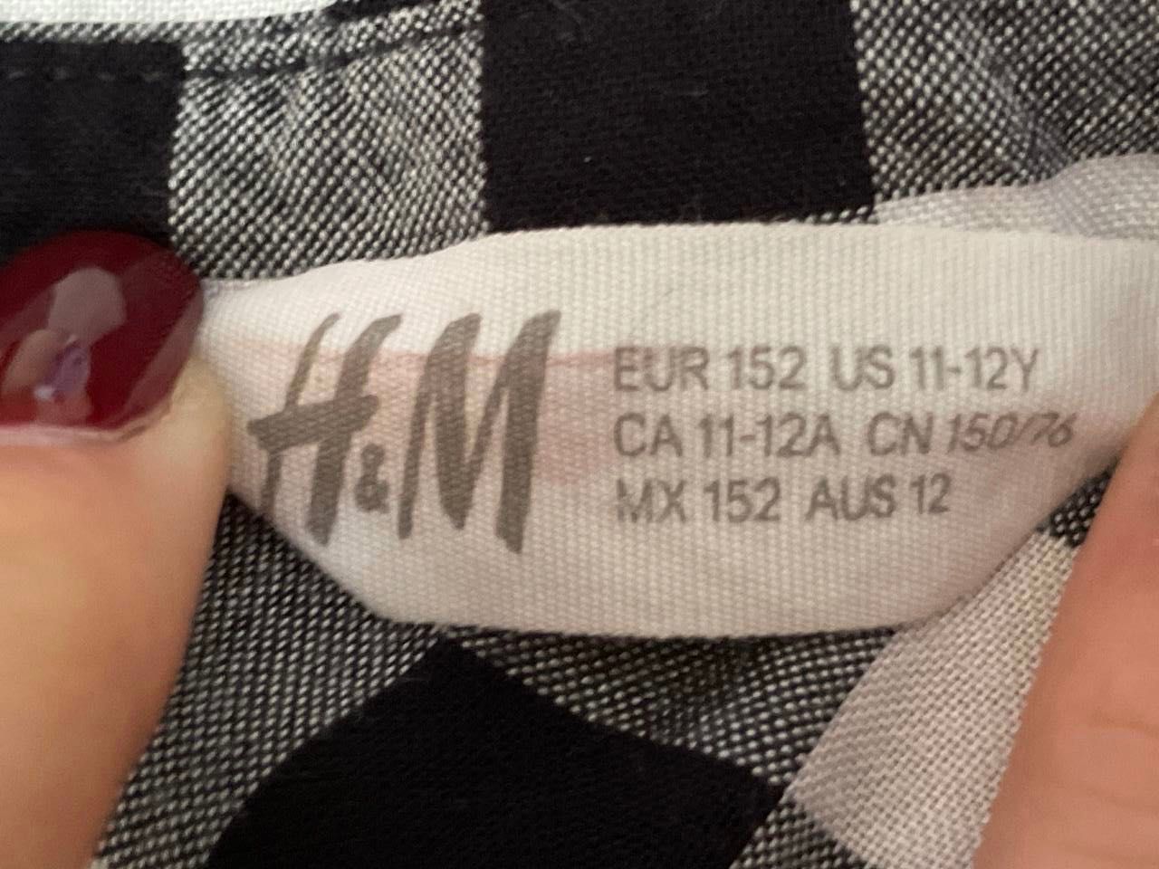 Koszula ukrócona w kratkę r 152 cm letnia  dziewczęca H&M