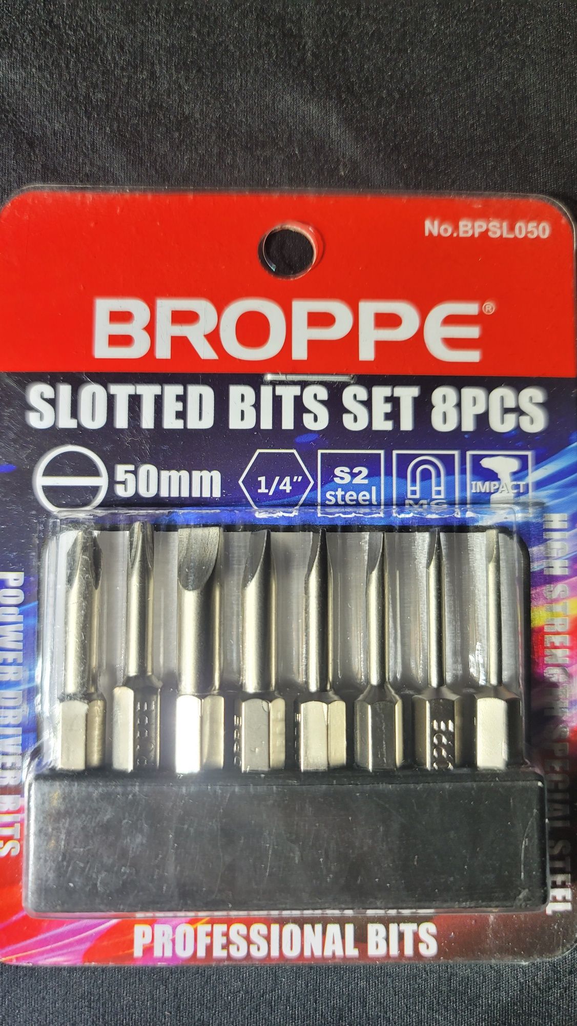 Професійний набір біт Broppe Slot S2 сталь на 50 та 100мм